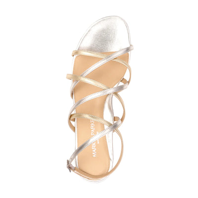 Ramona Flat - Silver/Gold Metallic Nappa