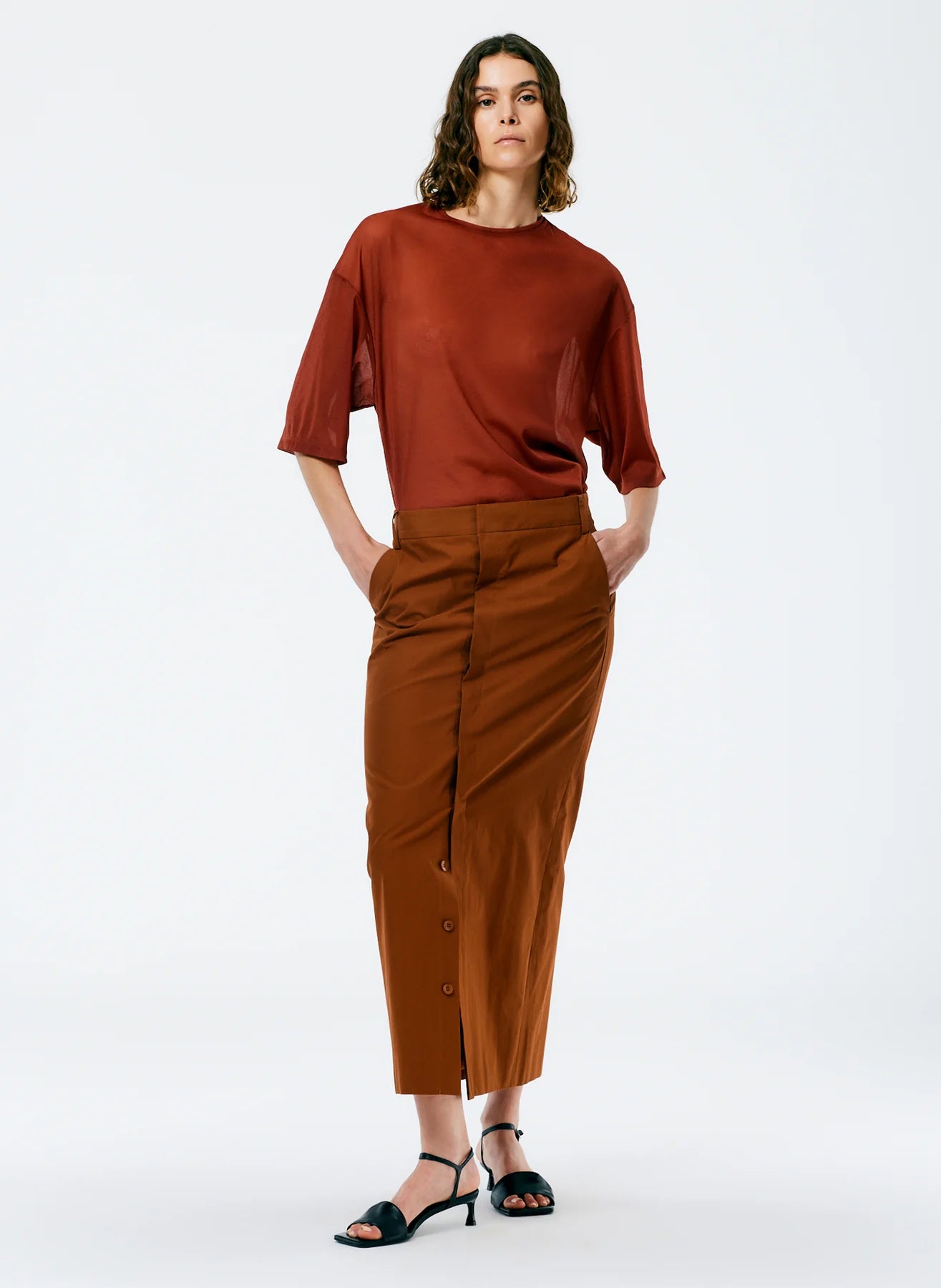 Arun Suiting Back Wrap Maxi Skirt - More Colors Available