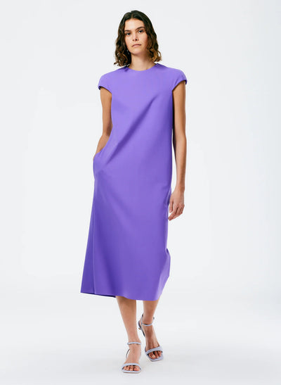 Compact Ultra Stretch Knit Lean Sleeveless Dress - Violet