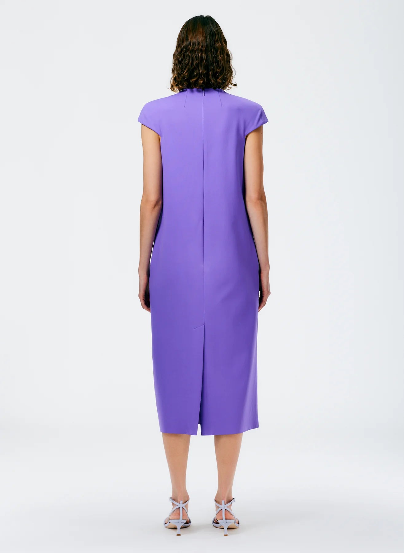 Compact Ultra Stretch Knit Lean Sleeveless Dress - Violet