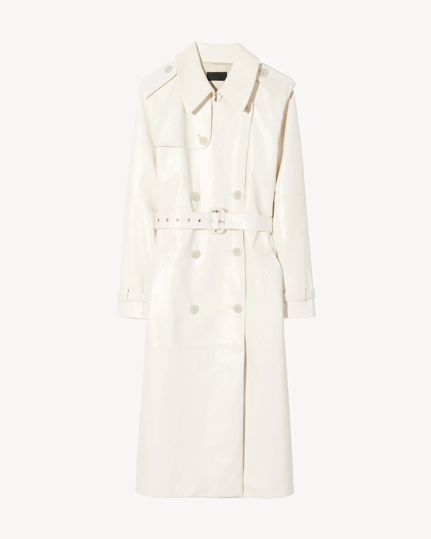 LEATHER TANNER TRENCH - Ivory