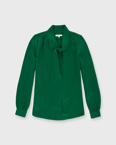 Tie-Neck Blouse - Forest Silk