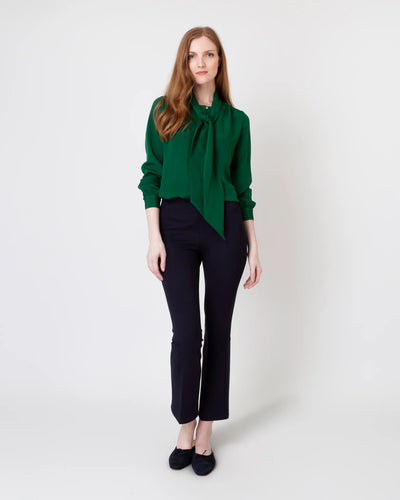 Tie-Neck Blouse - Forest Silk