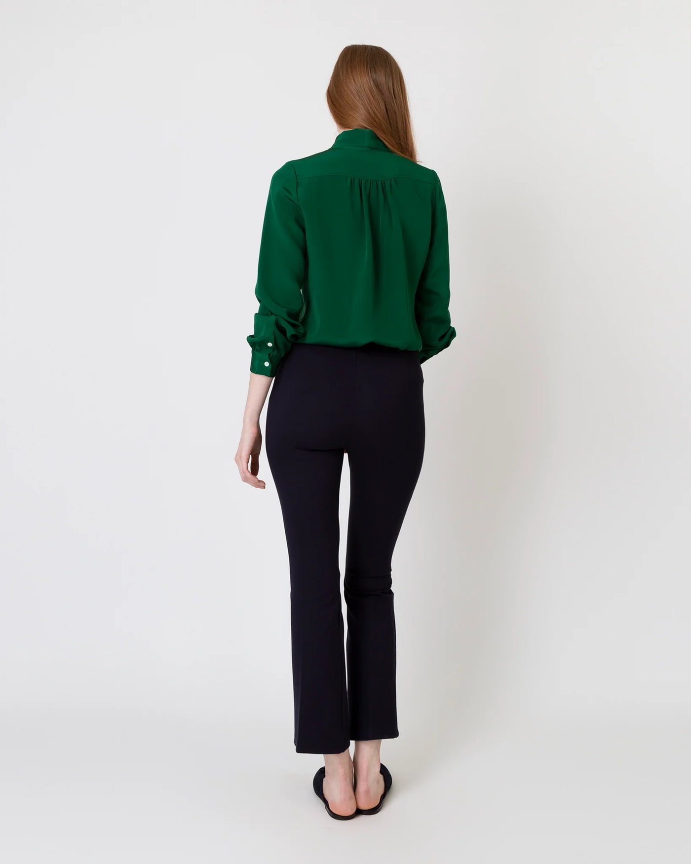 Tie-Neck Blouse - Forest Silk