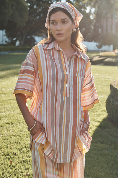 Stripe Oversized Shirt - Sunset