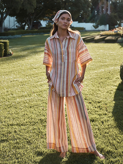 Stripe Oversized Shirt - Sunset