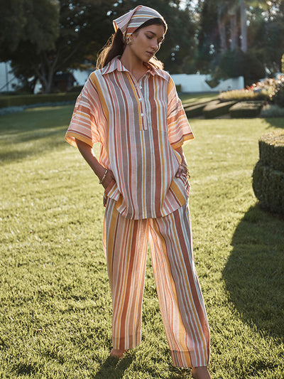 Stripe Oversized Shirt - Sunset