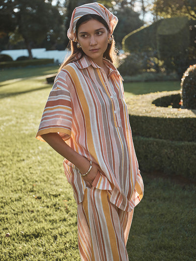 Stripe Oversized Shirt - Sunset