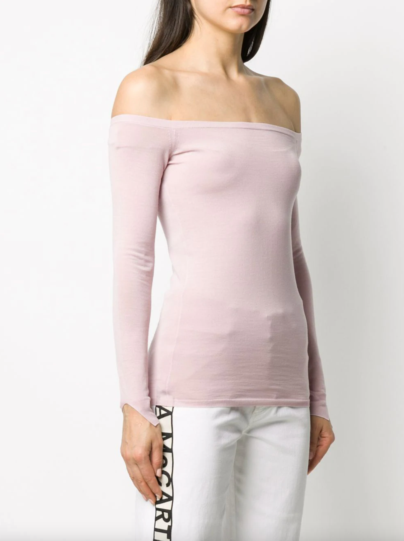 Off-shoulder Sweater - Pink
