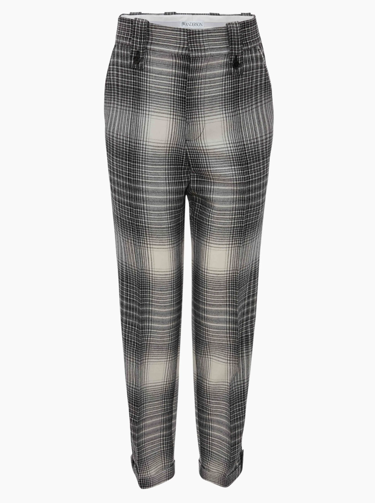 Cropped Slim Leg Trouser - Black/White