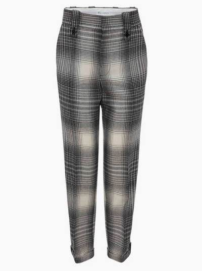 Cropped Slim Leg Trouser - Black/White