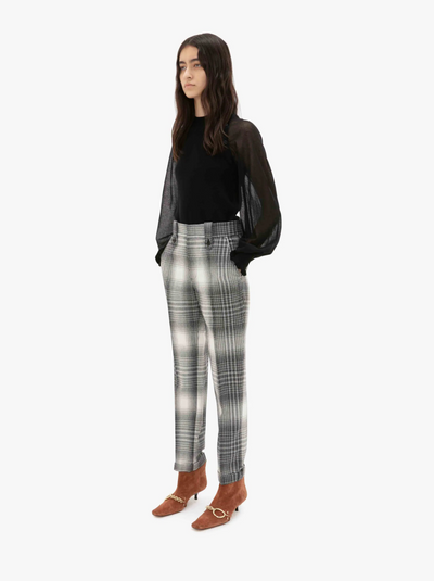 Cropped Slim Leg Trouser - Black/White