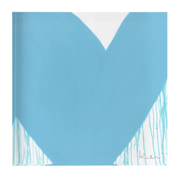 8x8 True Blue Drippy Heart Block of Love - Blue