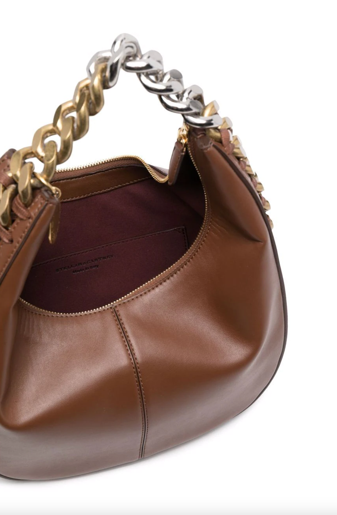 Chunky-chain Detail Tote Bag - Brown