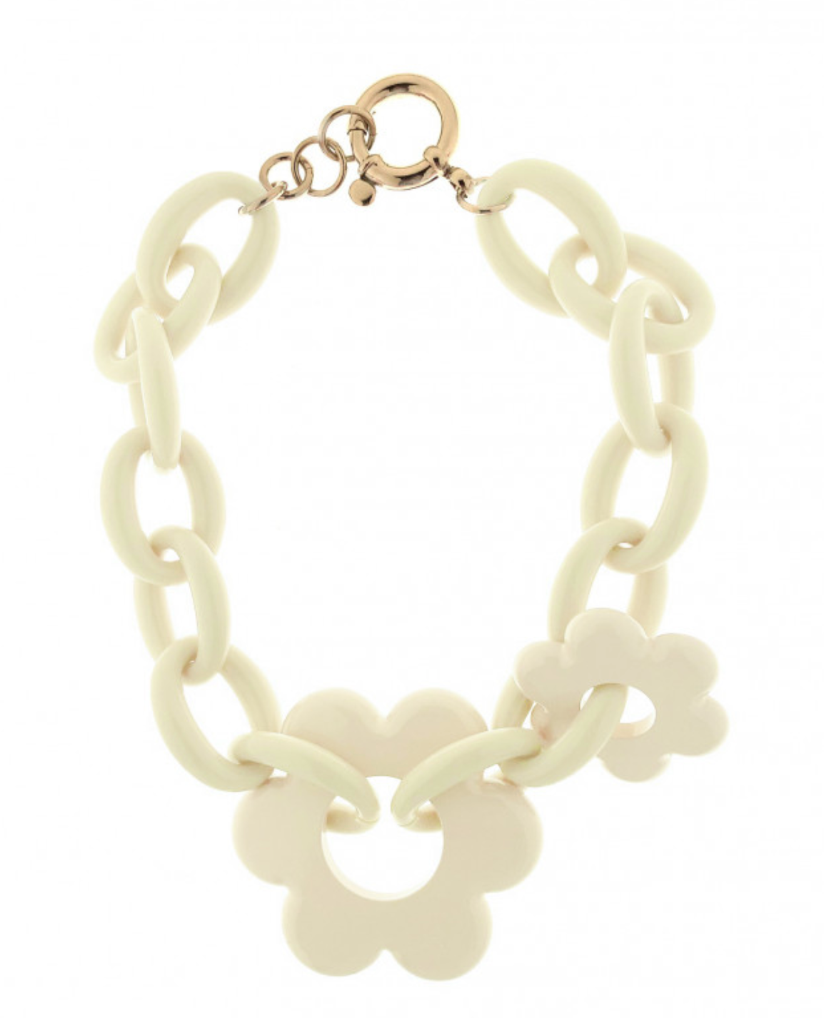 ROUND NECKLACE WITH DAISIES - Multiple Colors Available