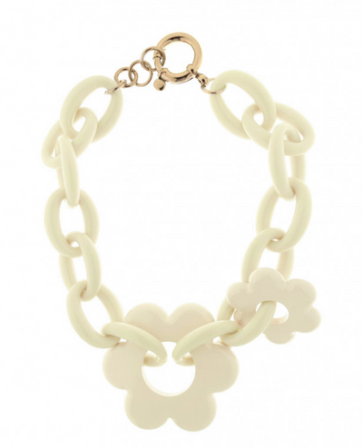 ROUND NECKLACE WITH DAISIES - Multiple Colors Available