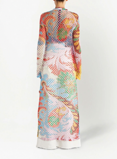 LONG-LINE KNIT CARDIGAN - multicolor