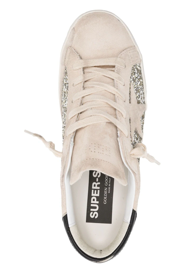 SUPER-STAR GLITTER SUEDE SNEAKER - BEIGE