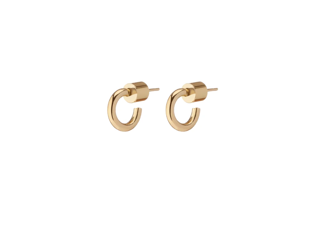 MICRO THREAD HUGGIES - 10K Yellow Gold Plated Brass