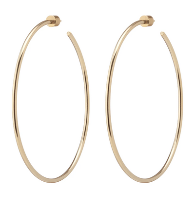 2.5" THREAD HOOPS - 10K Yellow Gold Plated Brass