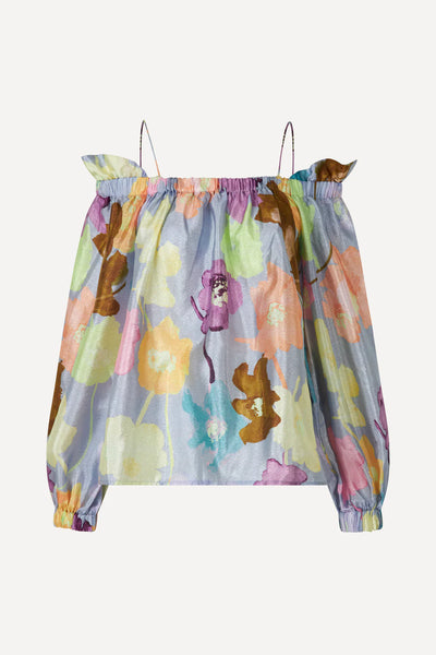 STEFANIE BLOUSE - Filigran Flower Blue