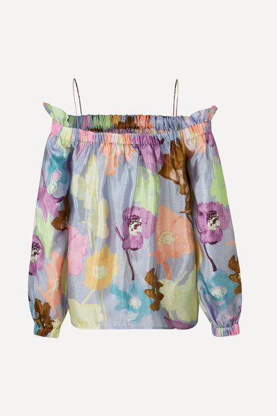 STEFANIE BLOUSE - Filigran Flower Blue