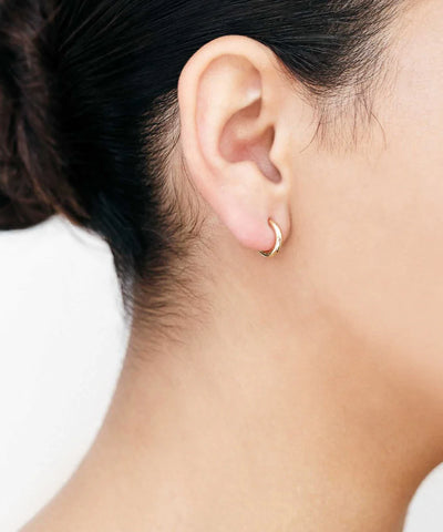 MICRO THREAD HUGGIES - 10K Yellow Gold Plated Brass