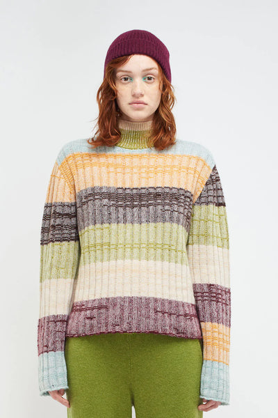 OASIS RIB MOCK SWEATER - maroon rib