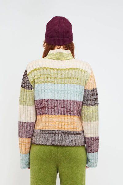 OASIS RIB MOCK SWEATER - maroon rib