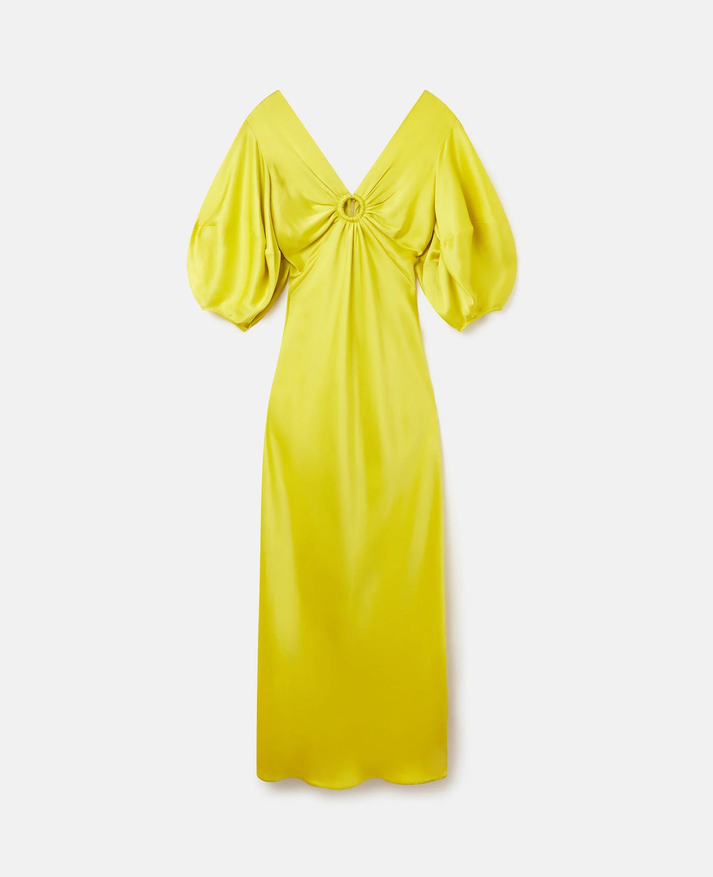 Rewild Doodle Print Double Satin Maxi Dress - Sunflower Yellow