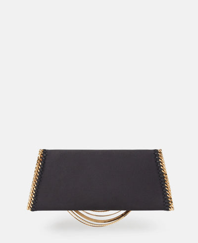 Falabella Multi-Chain Satin Clutch - Black