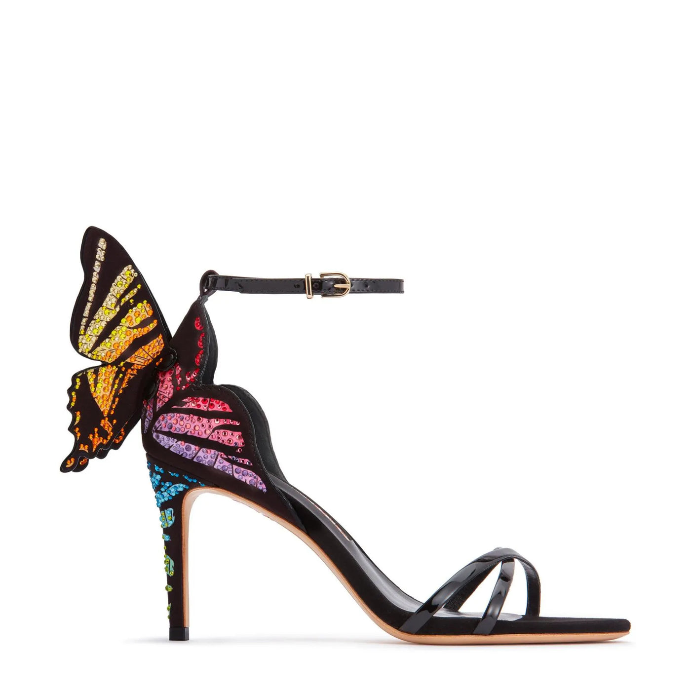 CHIARA EMBELLISHED MID SANDAL - Black Multi