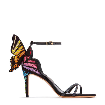 CHIARA EMBELLISHED MID SANDAL - Black Multi