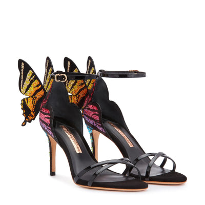 CHIARA EMBELLISHED MID SANDAL - Black Multi