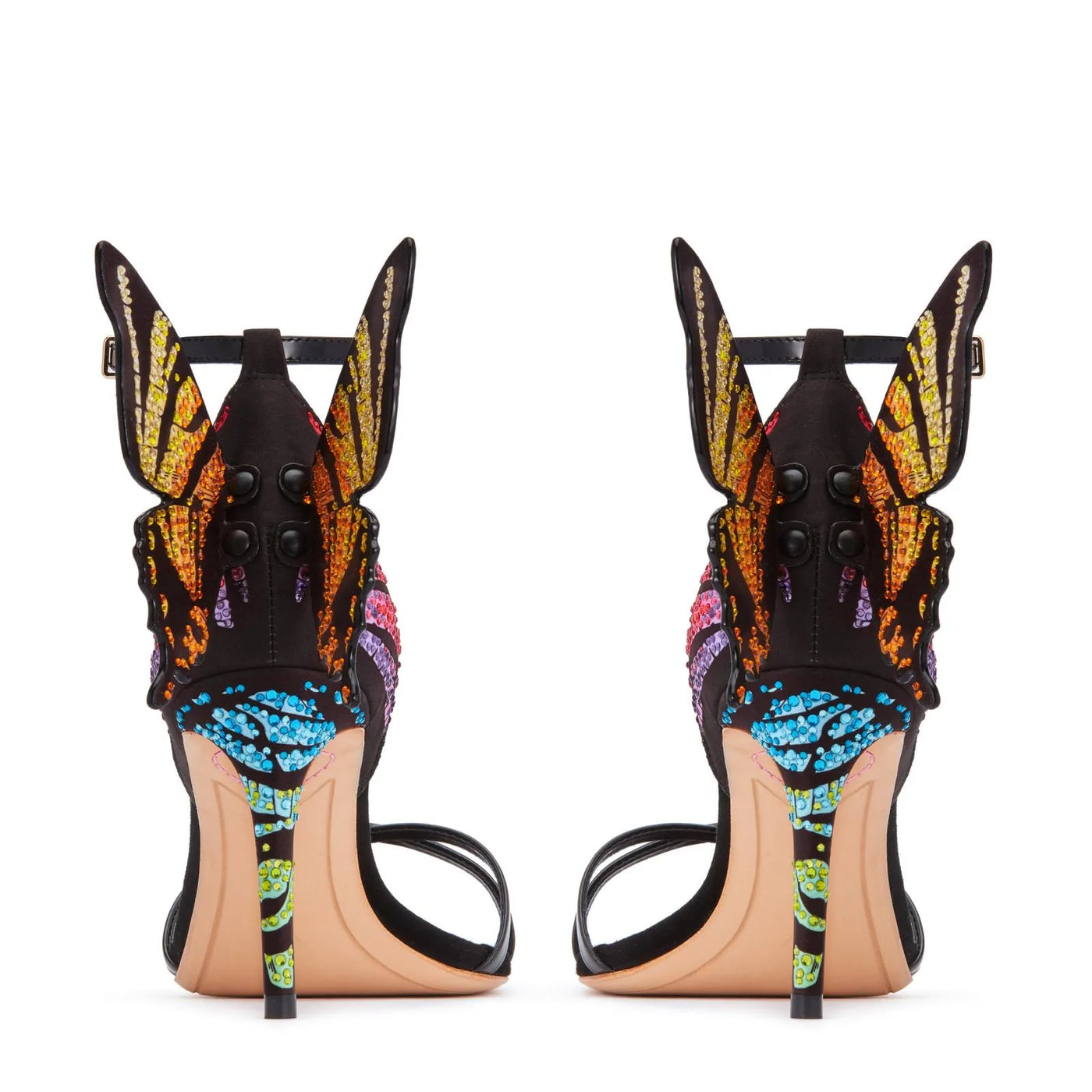 CHIARA EMBELLISHED MID SANDAL - Black Multi