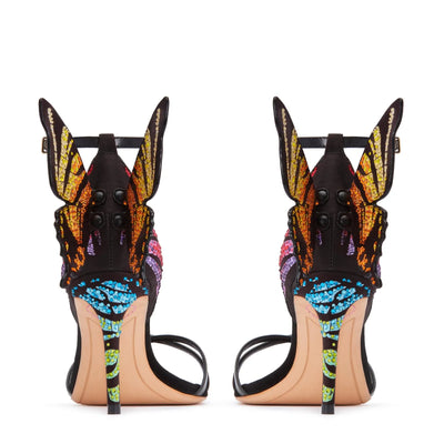 CHIARA EMBELLISHED MID SANDAL - Black Multi