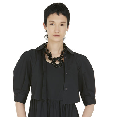 ROUND NECKLACE WITH DAISIES - Multiple Colors Available