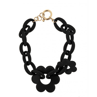 ROUND NECKLACE WITH DAISIES - Multiple Colors Available