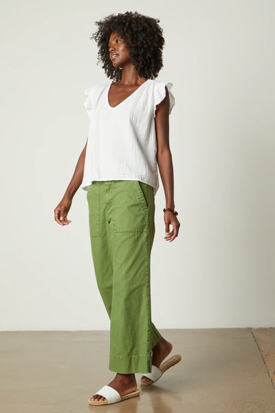 REMI RUFFLE SLEEVE TOP - More Colors Available