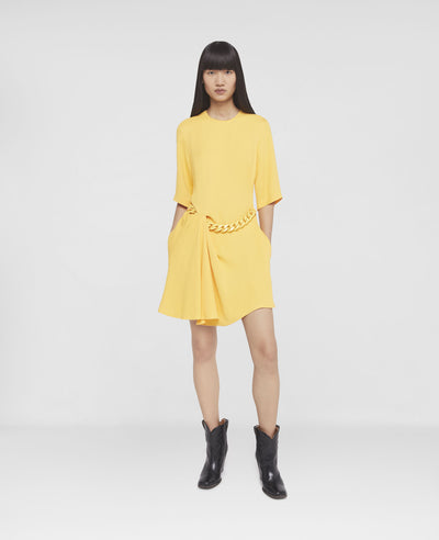 Falabella Chain Jersey Dress - Sunflower Yellow