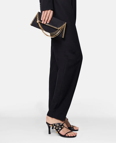 Falabella Multi-Chain Satin Clutch - Black