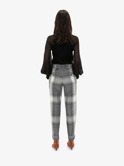 Cropped Slim Leg Trouser - Black/White
