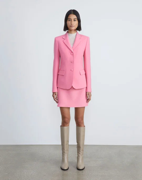 WOOL-SILK CREPE THREE-BUTTON ACADEMY BLAZER - More Colors Available
