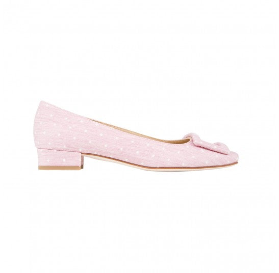 Buckle Shoe - PINK/WHITE DOT JACQUARD
